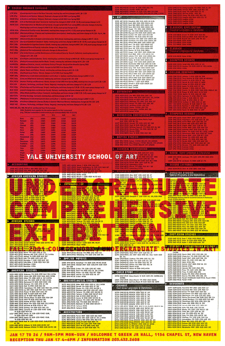 Yale Art Undergraduate Comprehensive Exhibition: Poster