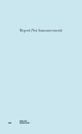 Report (Not Announcement): book