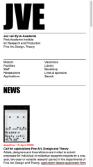 Jan van Eyck Academie: Website, 2011